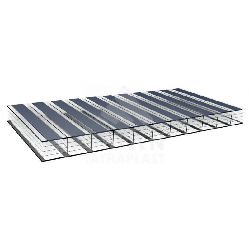 Dutinkový Polykarbonát 16mm, Číry Deco Stripes, OPÁL
